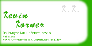 kevin korner business card